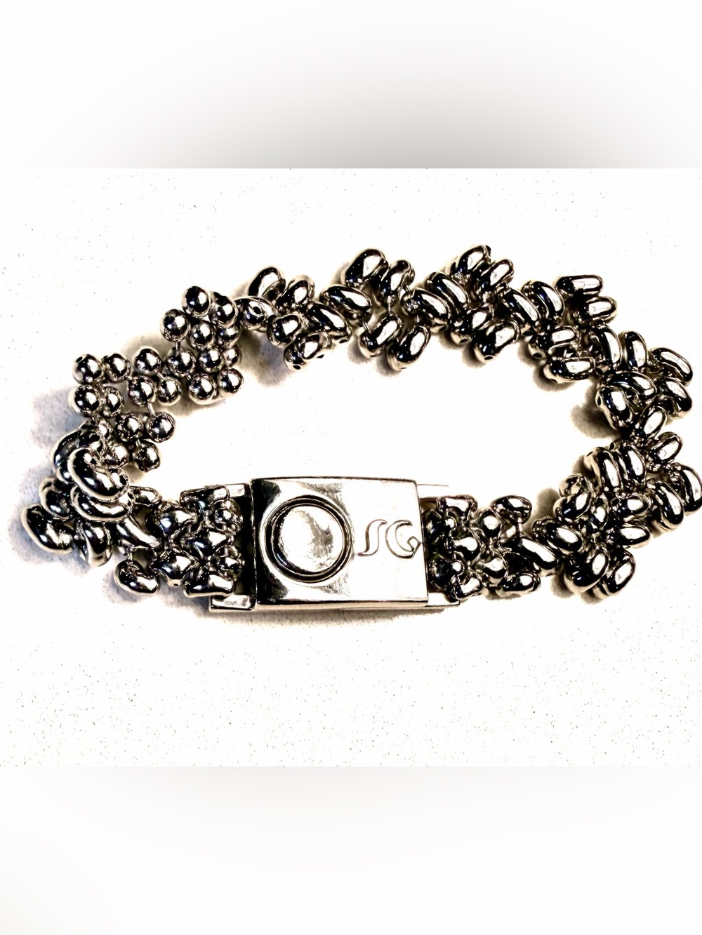 SG Liquid Metal Bracelet Stainless Steel Expertly Crafted Magnetic clasp Unisex